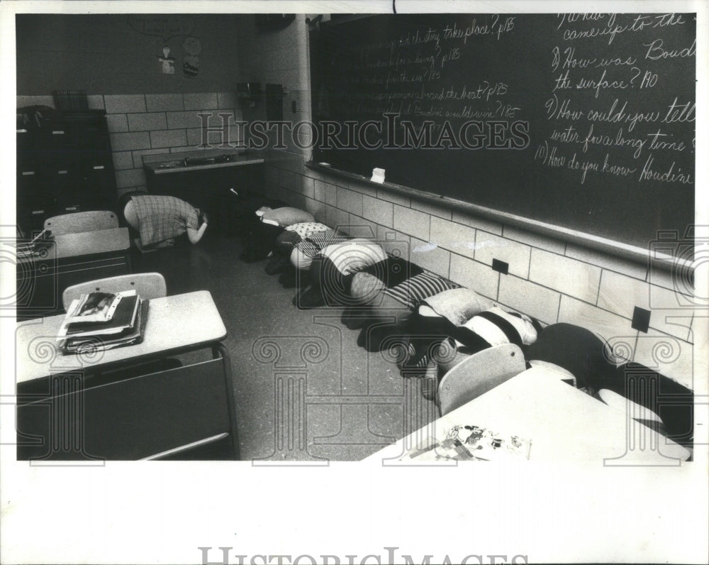 1978 Tornado Safety Drill Luther Burbank - Historic Images