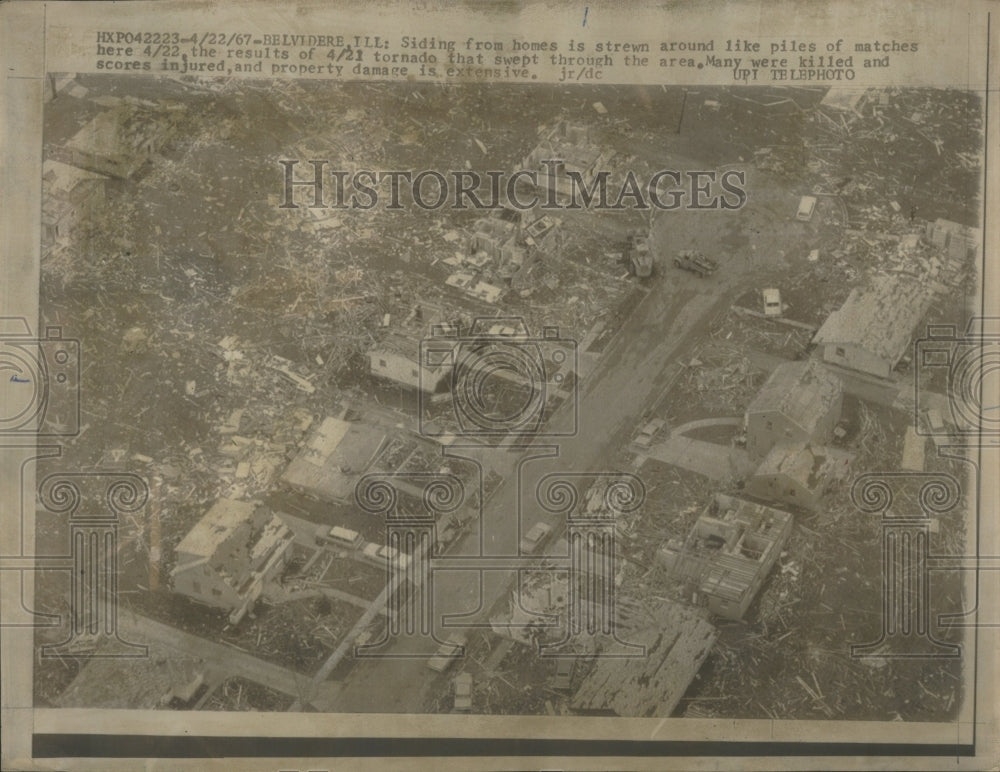 1967, Siding tornado Swept Area Piled Homes - RRU86589 - Historic Images