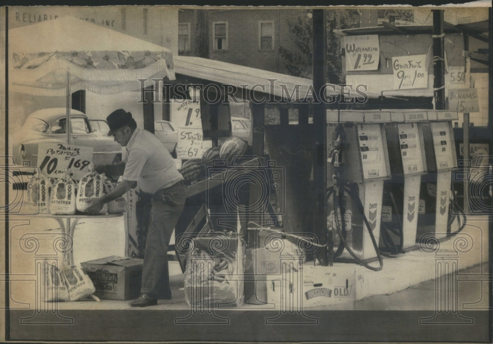 1974 Silvio Grassia Fruit Vegetable Stand - Historic Images