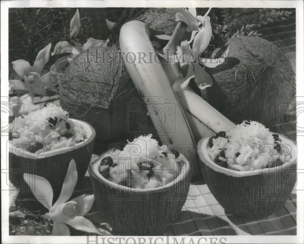 1966 Caribbean Rice Coconut Pudding Dessert-Historic Images