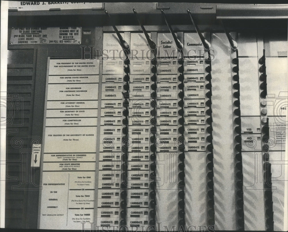 1972 Voting Machine County Gallot  - Historic Images