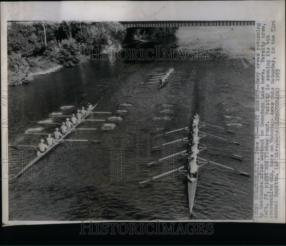 1955 Press Photo Boathouse Navy Crews Return - RRU87261 - Historic Images