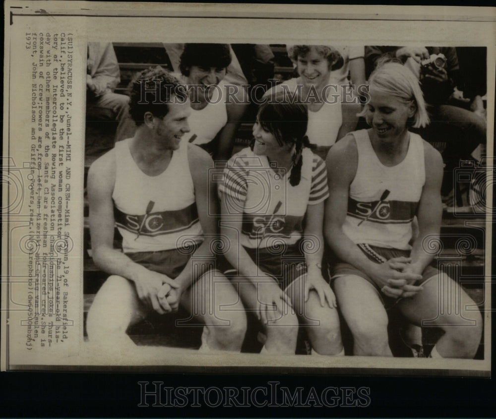 1973 Photo Syracuse Women Rowing Mimi Sherman - Historic Images