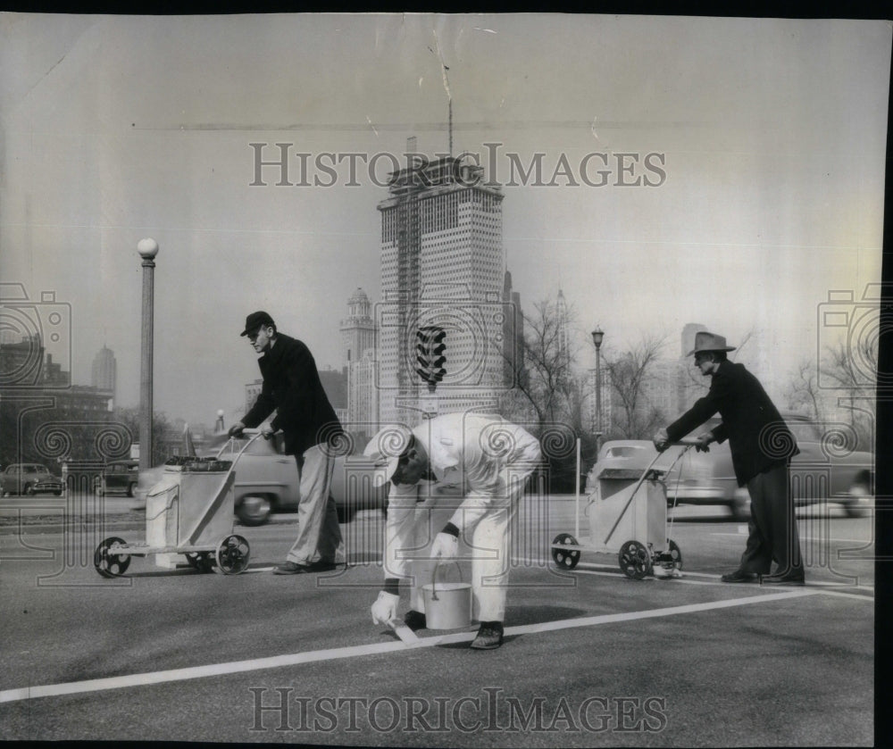 1955, Traffic Lanes Are Dressed For Spring - RRU87667 - Historic Images