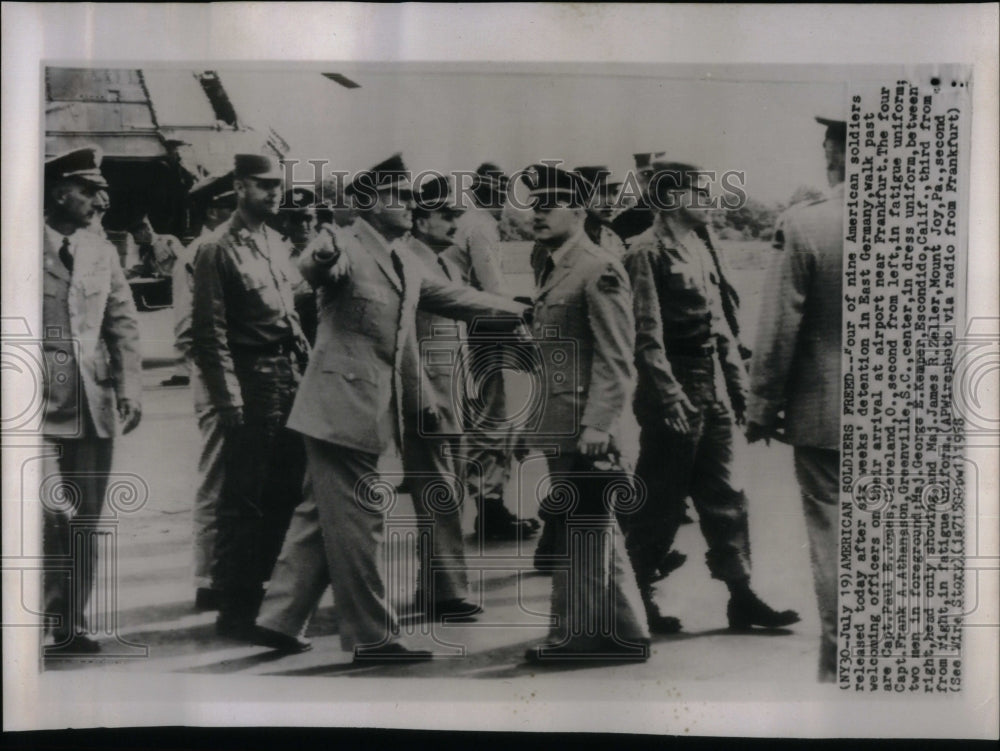 1958 Press Photo Four US Soldiers Freed East Germany - RRU88423 - Historic Images