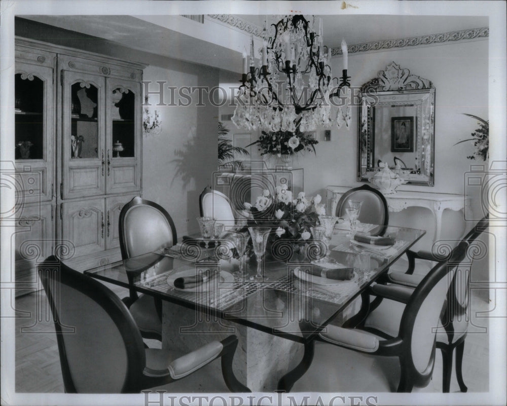 1974 Press Photo Condominium Dinning Room Design - Historic Images