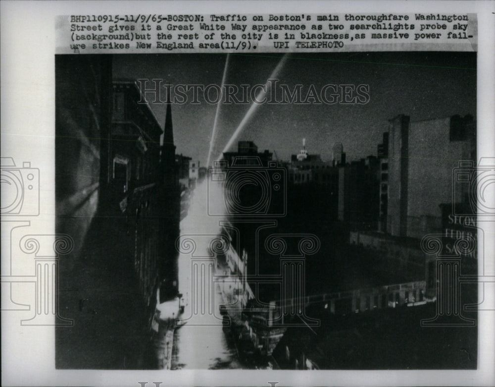 1965 Press Photo Power Failure In Boston Traffic - Historic Images