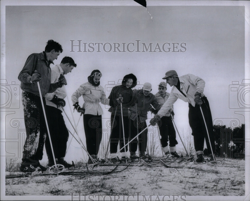 1948 Photo Pontiac Ski Club At Highland Rec Area  - Historic Images
