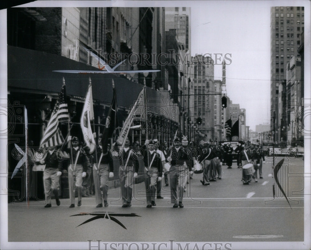 1963 Press Photo Amvets of WW2 and Korea Parade - RRU89689 - Historic Images