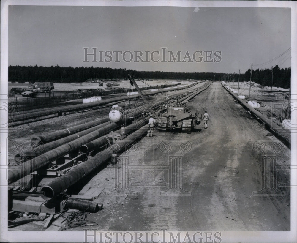 1953 Oil Pipelines Waiting To Be Attached-Historic Images