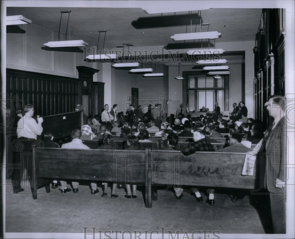 1956 Trafic police Court people sit Detroit - Historic Images