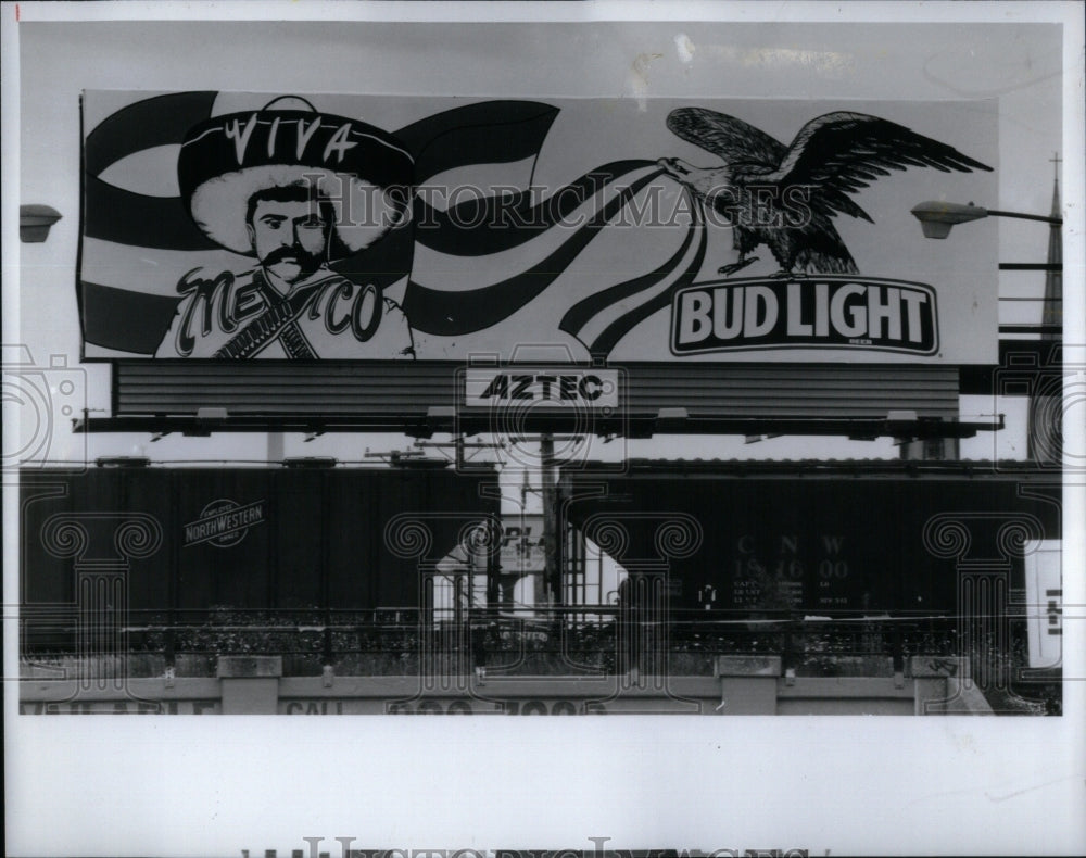 1993 Press Photo Billboards Bud Beer Irma Valdez Brown - RRU90665 - Historic Images