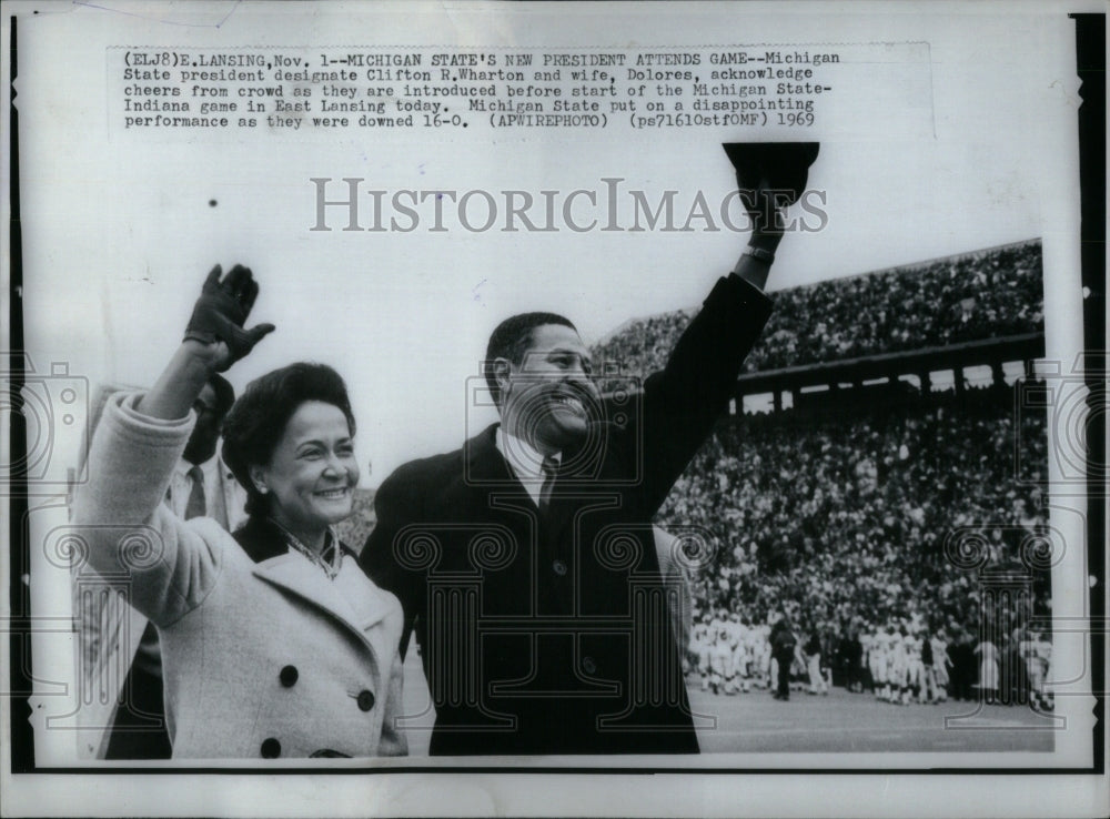 1969 Press Photo Clifton Wharton Michigan State Dolores - Historic Images