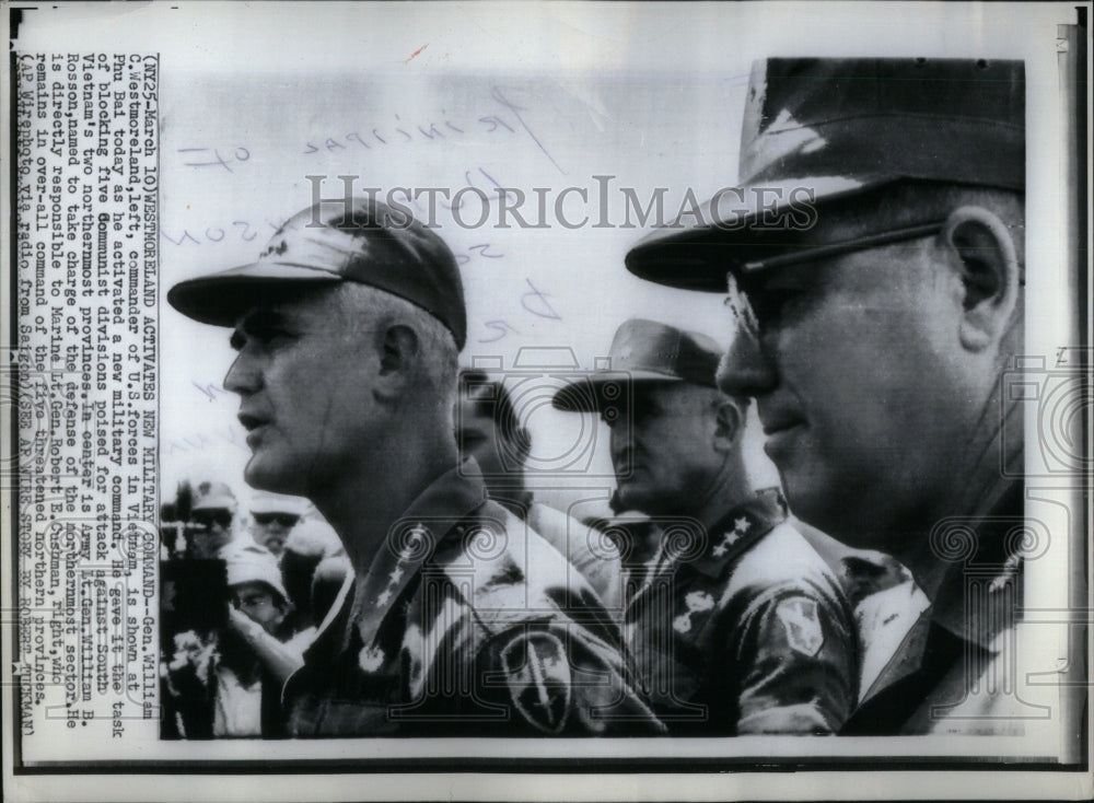 1968 Press Photo Westmoreland Activates New Military - RRU91633 - Historic Images