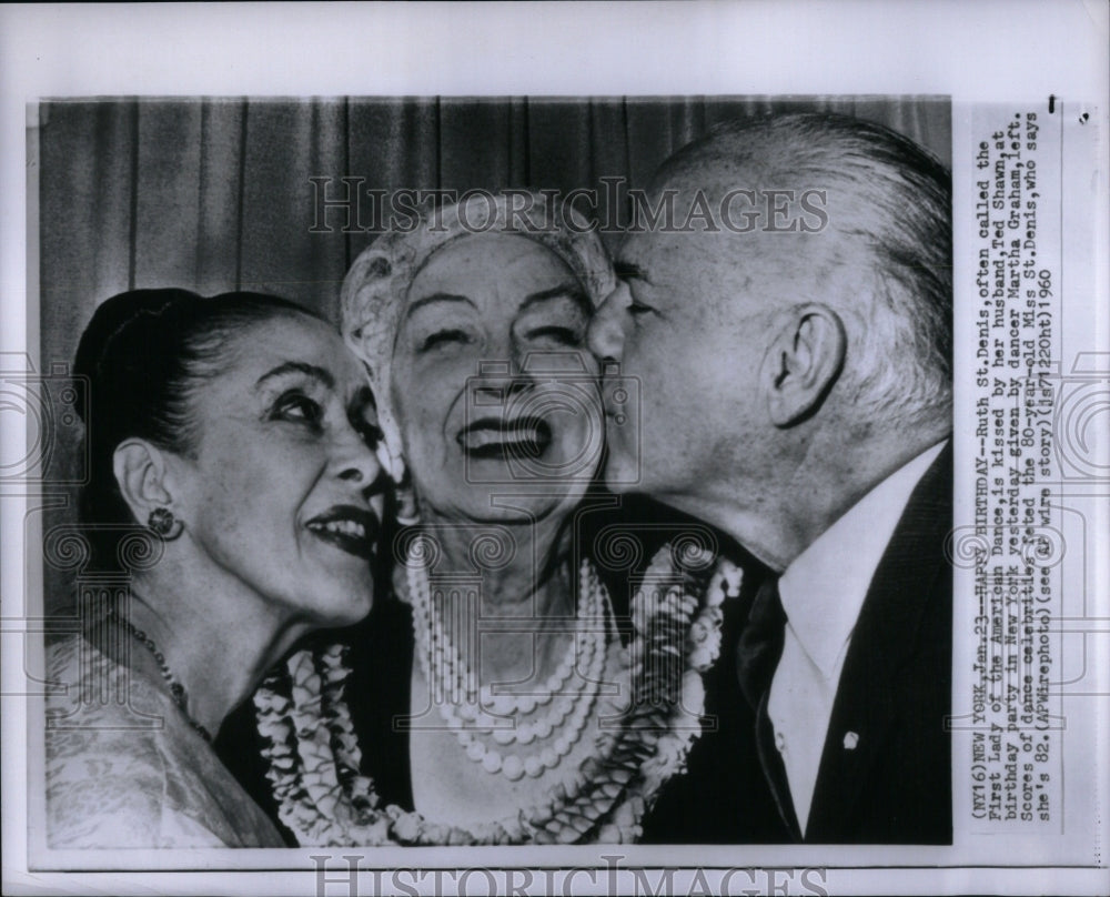 1960, Happy Birthday Ruth Denis Kiss Husband - RRU91755 - Historic Images