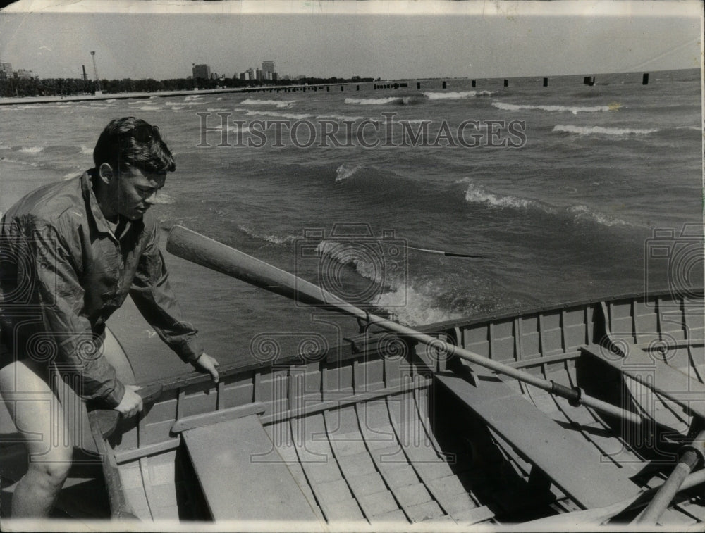 1966 North Av. Beach Gary Owens guarding - Historic Images