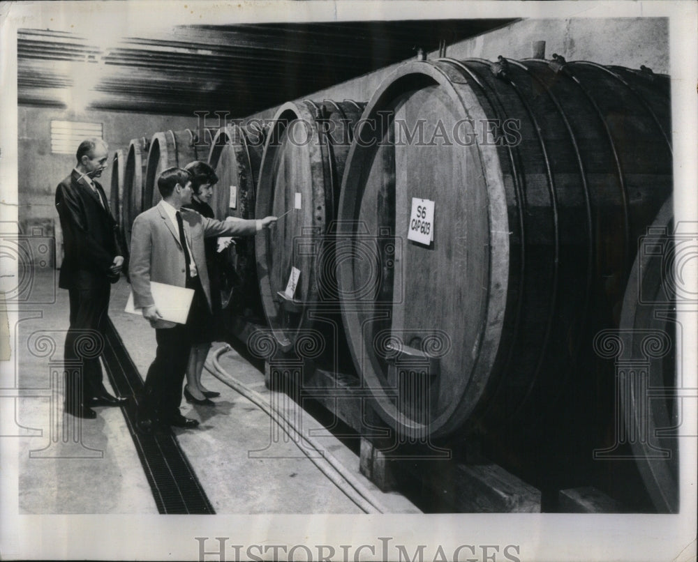 1967 Zimmerman Jilke barrel racking wine - Historic Images