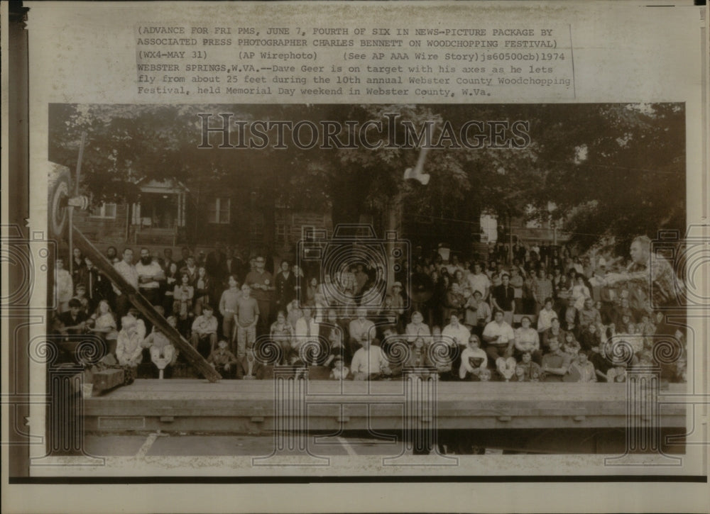 1974 Press Photo Webster County Woodchopping Festival - RRU93187 - Historic Images