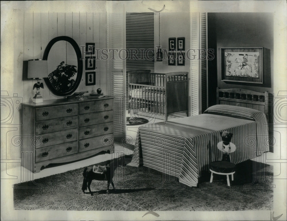 1964 Press Photo Children bedroom home furnishings - Historic Images