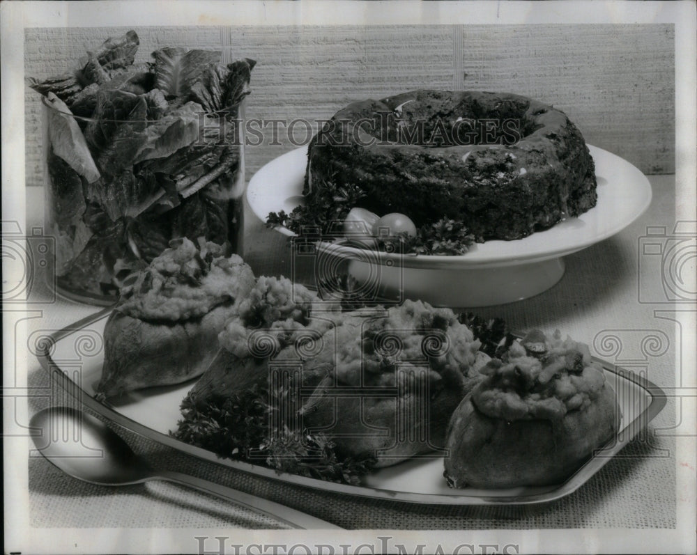 1973 Fluffy bacon stuffed Yams golden warm-Historic Images