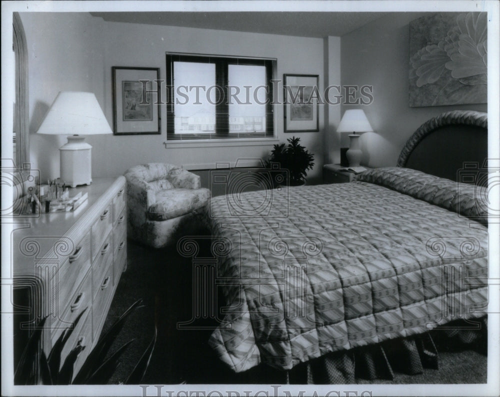 1990, Headboard Comforter Dust Ruffle Fabric - RRU94067 - Historic Images