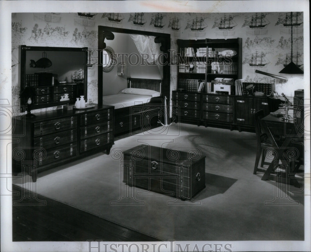 1965 Press Photo Nautical Style Bedroom Home Furniture - RRU94095 - Historic Images