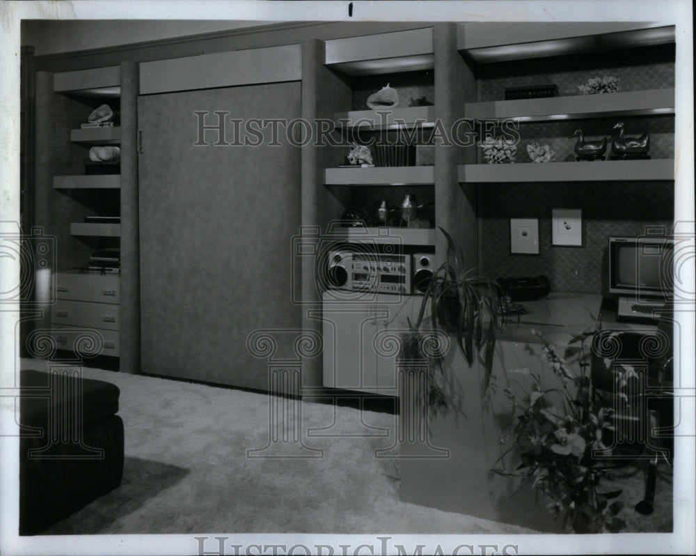 1983 Noumea Murphy Bed Room Office Interior - Historic Images