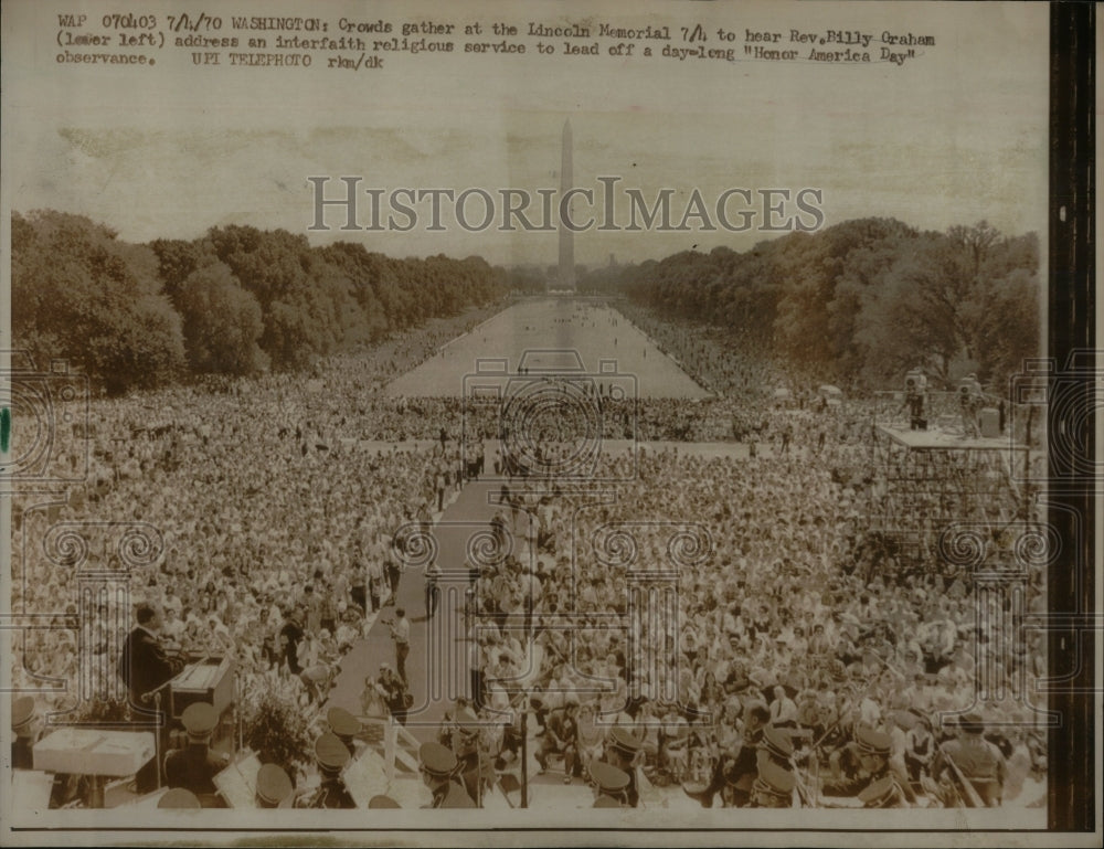 1970 Press Photo Rev Billy Oraham interfaith religious - RRU94793 - Historic Images