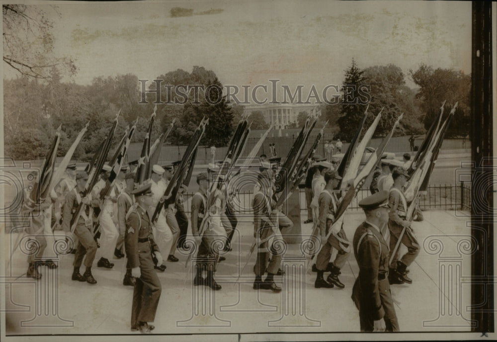 1970 Honor America Day Flag Bearers Event - Historic Images