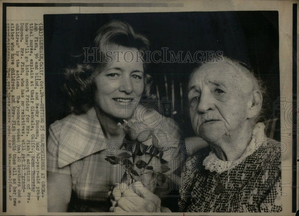 1975 Ann Fish Adoption Becky Duncan Calif - Historic Images