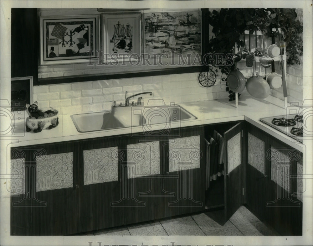 1966 Triple-bowl sink washing dishes Sinks - Historic Images