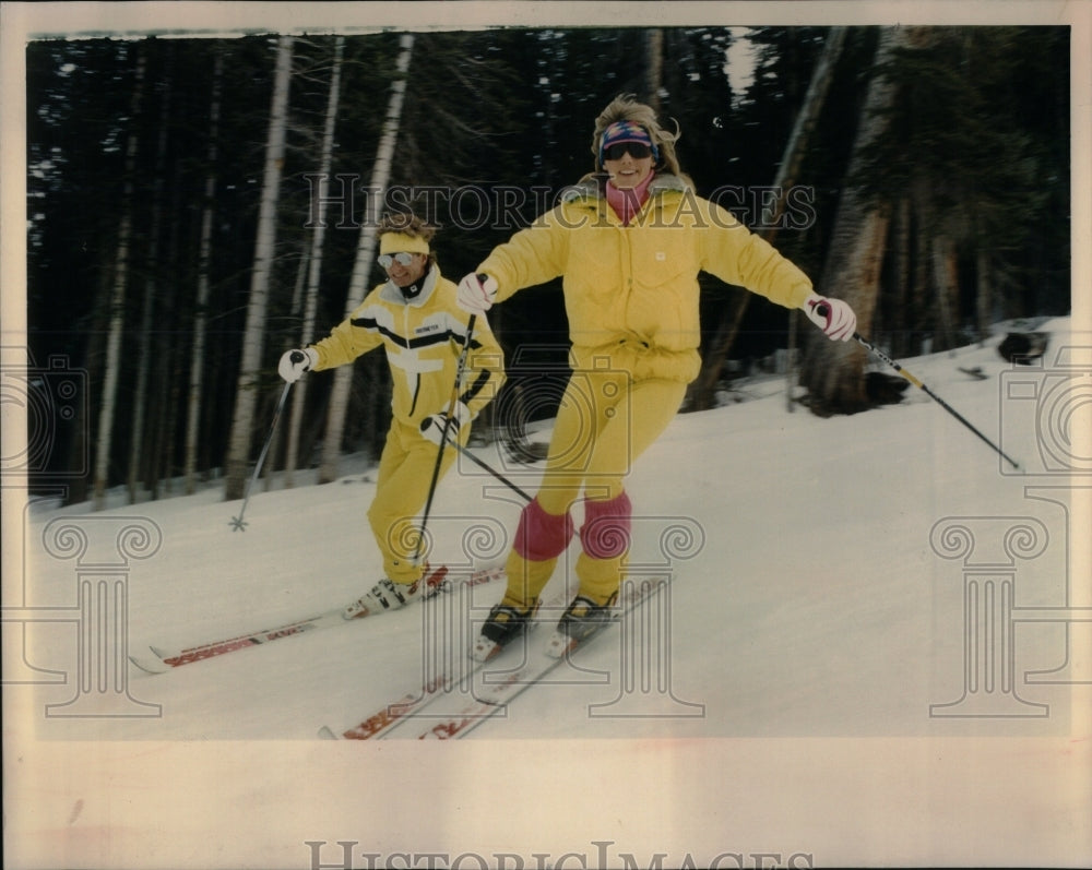 1989 Fashion Light Slope Neon Skiwear - Historic Images