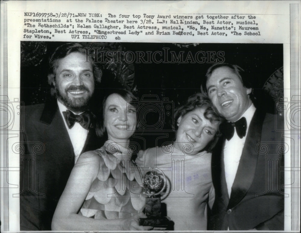 1971 Tony Award Winners Gallagher Stapleton  - Historic Images