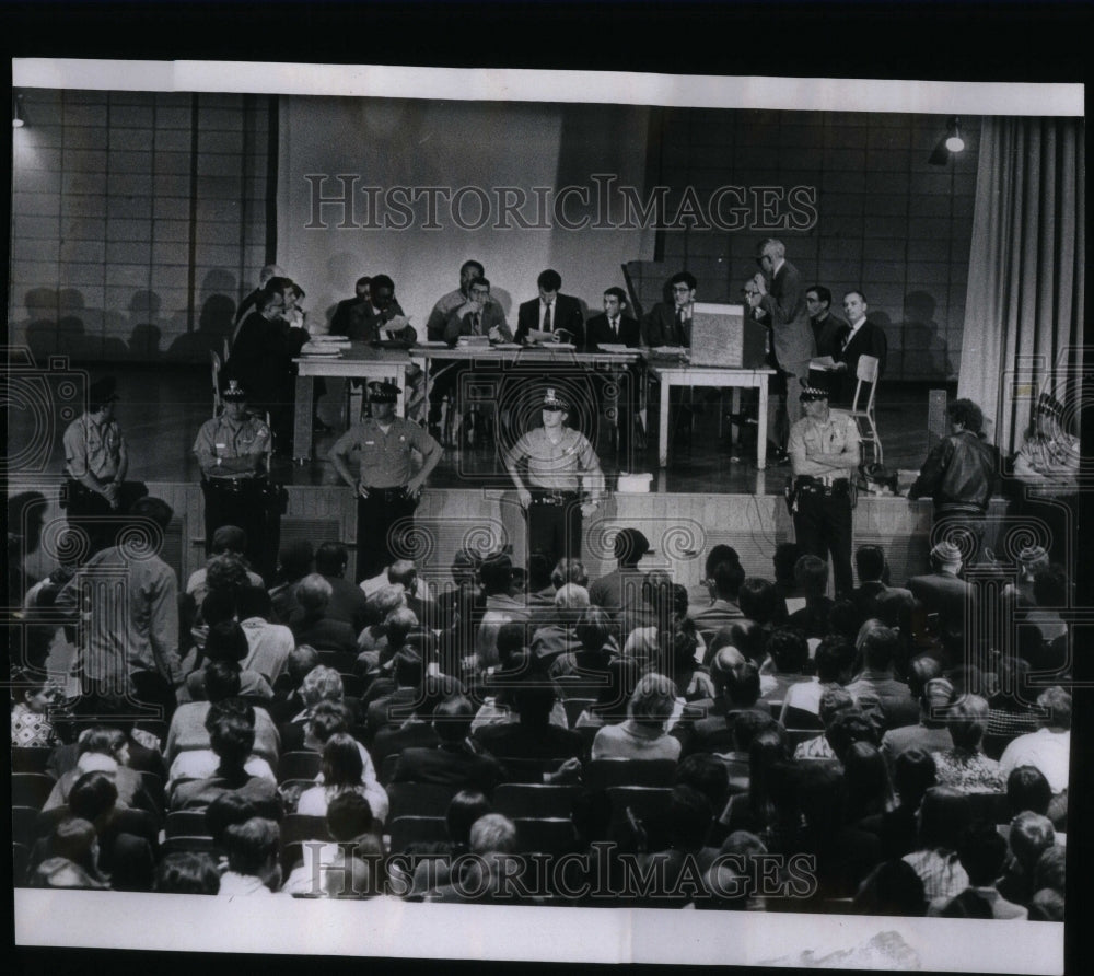 1963 Front Policemen Wall Underway Meeting - Historic Images