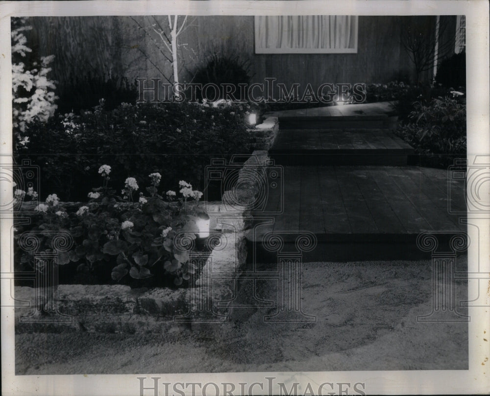 1960 Outdoor Lighting Lights Up Garden - Historic Images