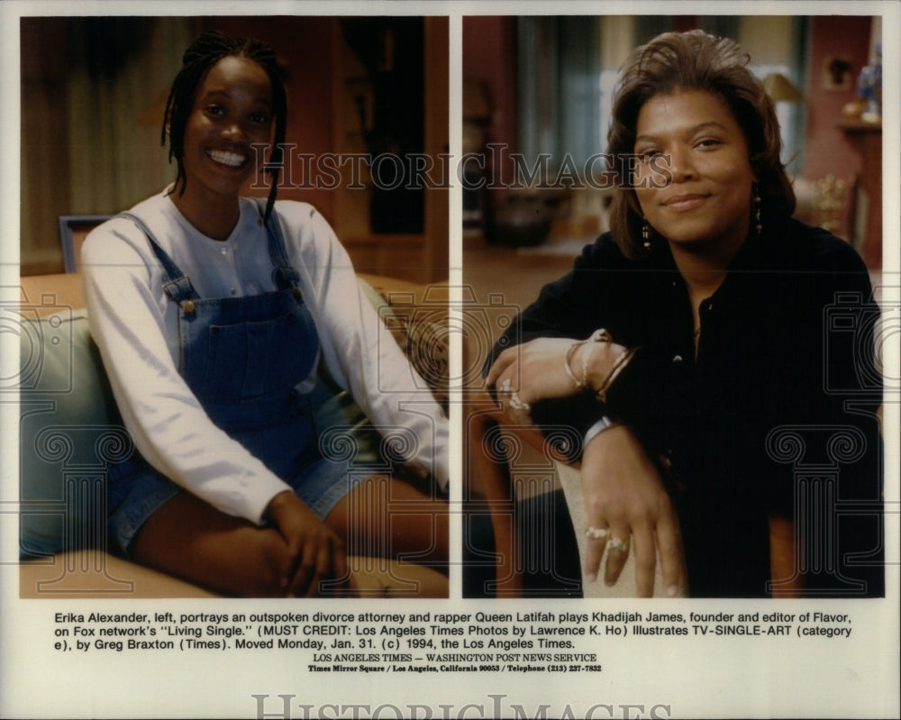 1994 Press Photo Actors Erika Alexander/ Queen Latifah - RRU98195-Historic Images