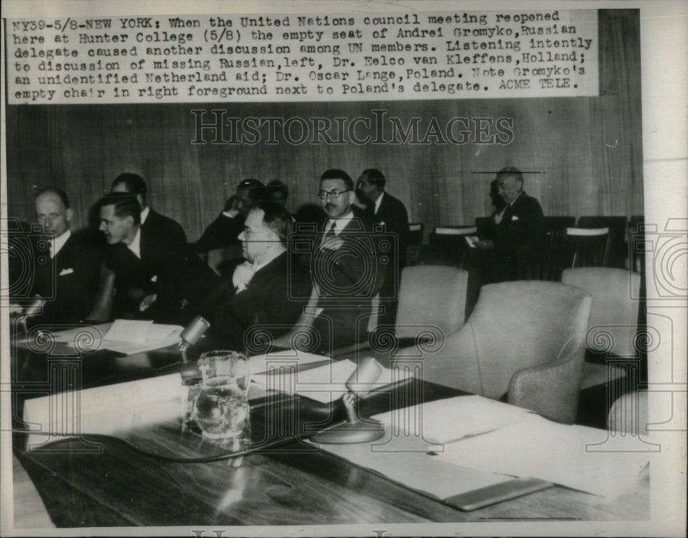 Press Photo Delegate Gromyko goes Missing From UN Meet - Historic Images