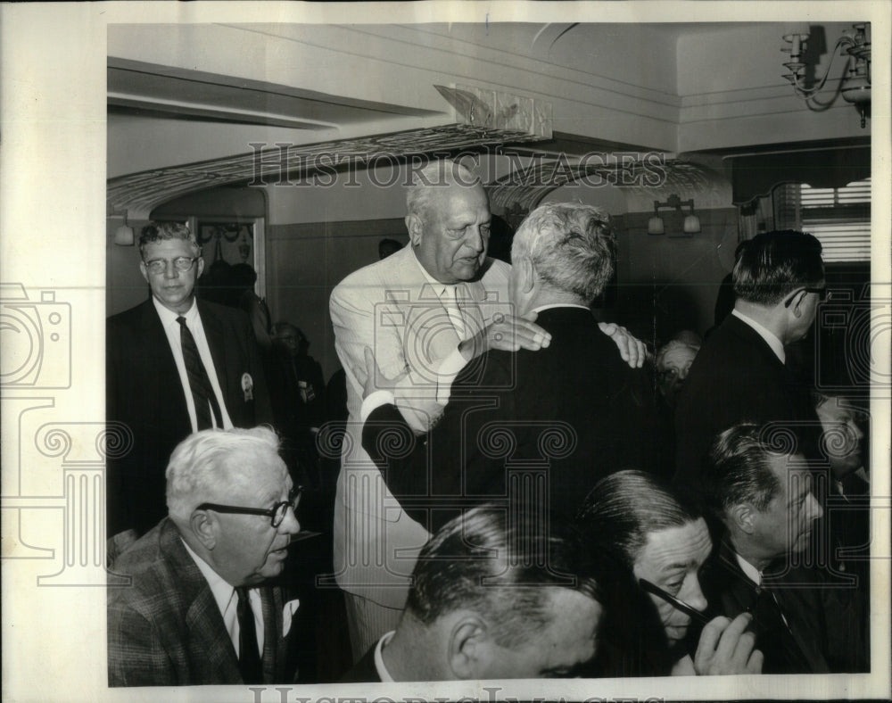 1964 Press Photo US Senator Scott Lucas &amp; Eddie Barrett - Historic Images