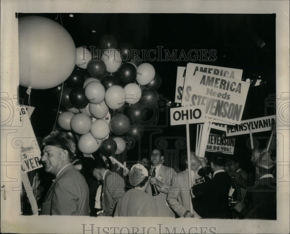 1952 Press Photo Kefauver Balloons Nomination President - Historic Images