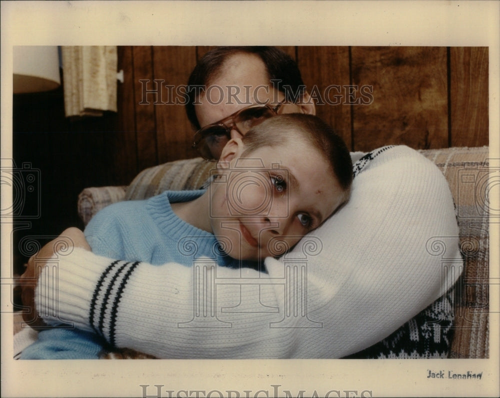 1990, Sara Junkroski &amp; her Dad Tornado Survi - RRU99241 - Historic Images