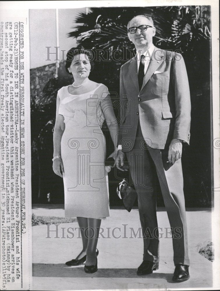 1960 Lanky Argentina President Arturo South - Historic Images