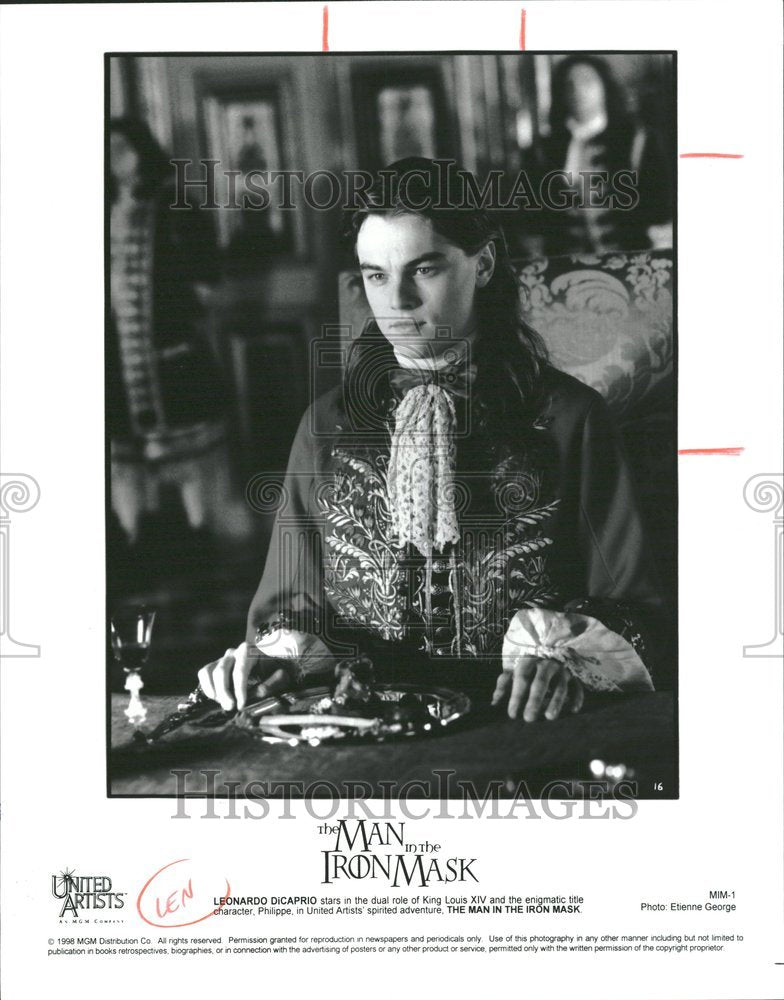 1998 Press Photo Leonardo Dicaprio Iron Mask Man Louis - RRV00391 - Historic Images