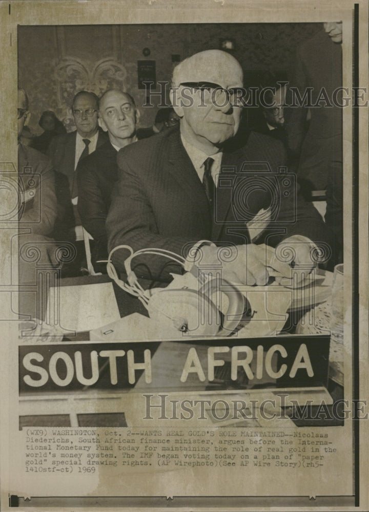 1969 Nicolaas Diederichs Africa Finance-Historic Images