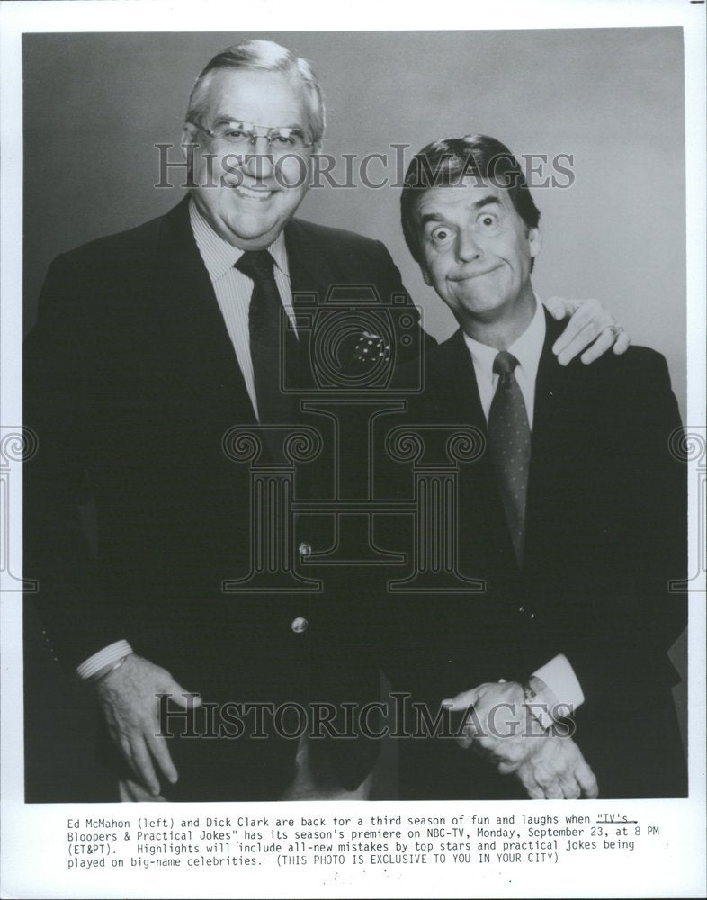 Press Photo Ed McMahon Dick Clark Bloopers Jokes NBC TV - RRV00907 - Historic Images