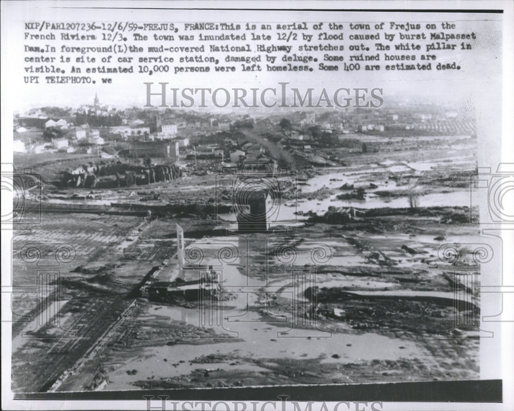 1959 Press Photo Frejus, France flood - Historic Images