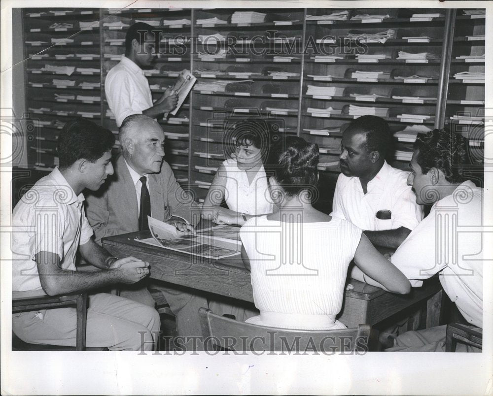 1958 President Leonard Jaffet Library Shelf - Historic Images