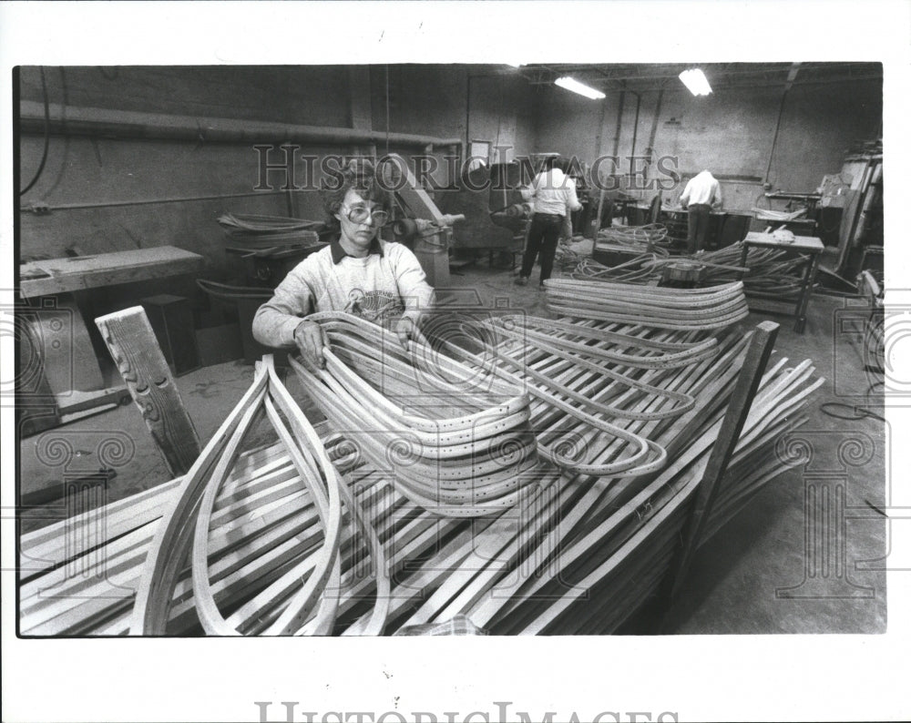 1988 Beane company Maine snowshoes guys - Historic Images