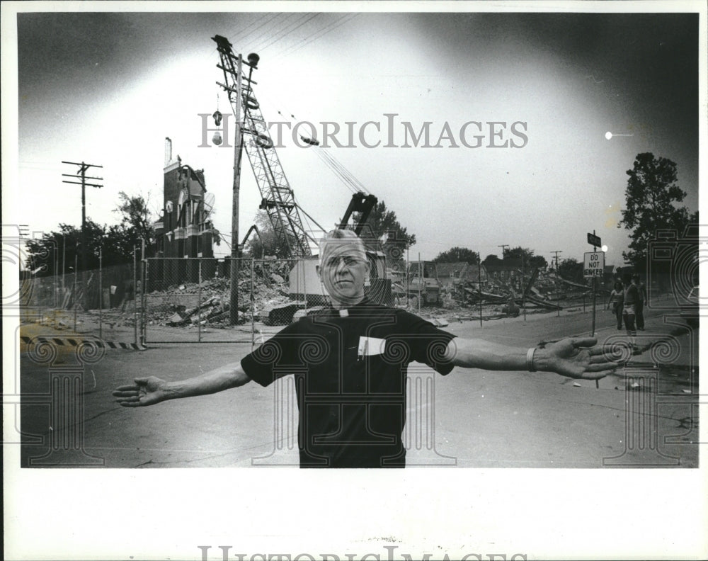 1981, Immaculate Conception Church Torn hand - RRV01851 - Historic Images