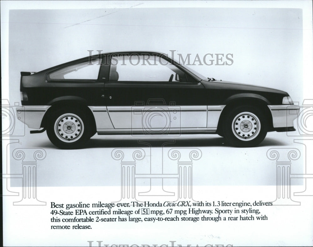 1984 Press Photo Gasoline Mileage Honda Civic Engine - Historic Images