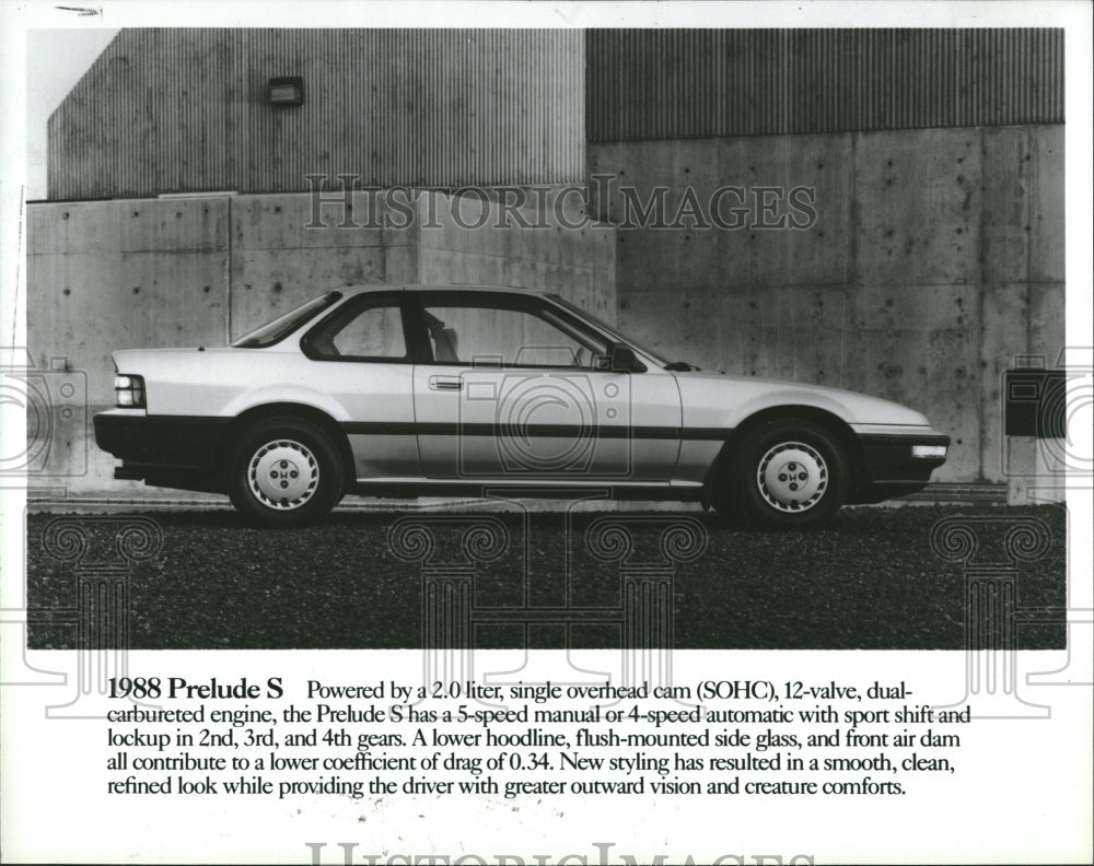 1987 Press Photo 1988 Honda Prelude S - Historic Images